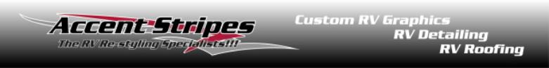 Custom RV Graphics, RV Detailing, RV Roofing by Accent Stripes Fountain Valley California 1-866-370-0305